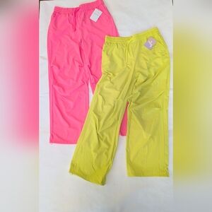 JoyLab Neon Pink & Lime Track Pants - Lightweight Joggers